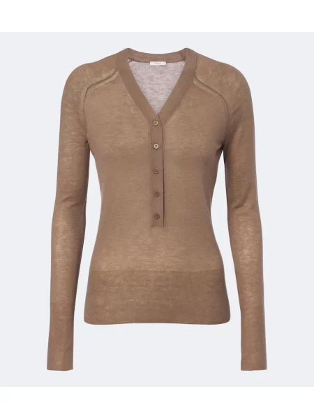 Cămașă Joseph din cașmir cu guler henley bej