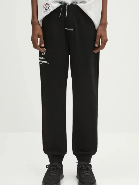 Donji dio trenirke AAPE Main Sweat bez uzorka crna