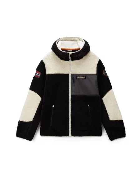 NAPAPIJRI Jachetă fleece Yupik gri / negru / murdar alb
