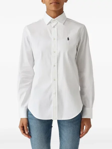 Πουκάμισο Polo Ralph Lauren με κέντημα από ζέρσεϋ μπλε