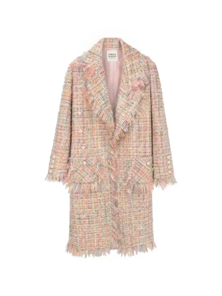 Palton Edward Achour Paris din tweed roz