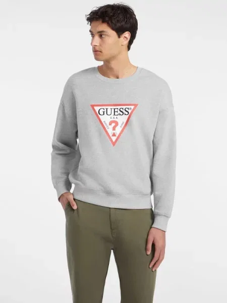 Jeansy Guess z nadrukiem szare