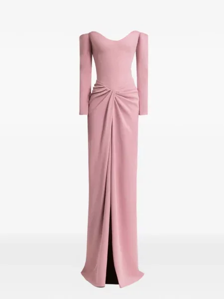 Rochie maxi Gemy Maalouf drapată roz
