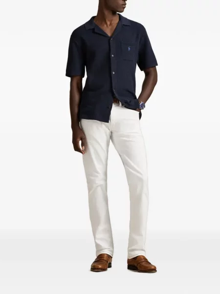 Hímzett kordbársony hosszú ing Polo Ralph Lauren lila