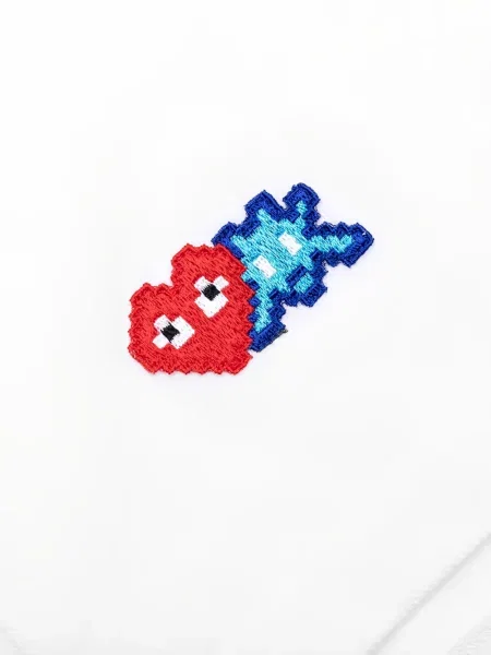 Polo Comme Des Garcons Play cu motiv cu inimi alb