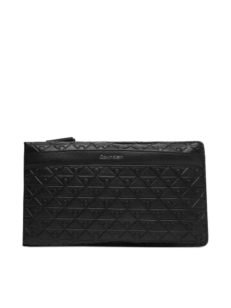 Calvin Klein Ľadvinka Emblem Aop Emboss Square Sling čierna
