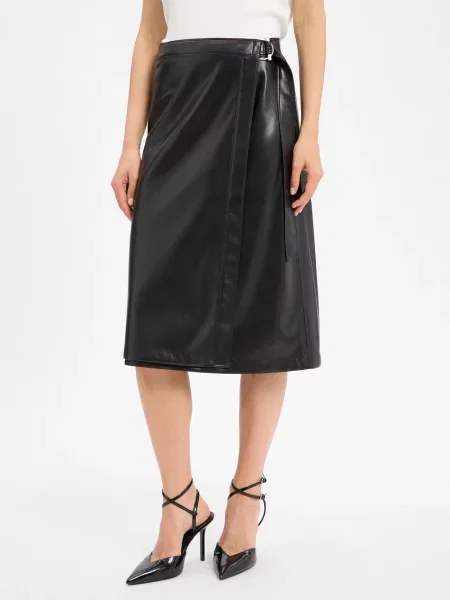 BOSS spódnica ze sztucznej skóry Vinny Kobiety Sztuczna skóra jednolity 34 czarny