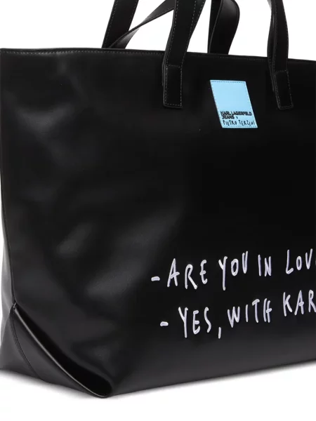 Shopper kabelka Karl Lagerfeld Jeans čierna
