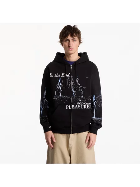 Φούτερ PLEASURES End Times Zip Hoodie Black S μαύρο
