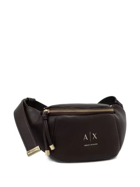 Geantă Armani Exchange cu autograf maro