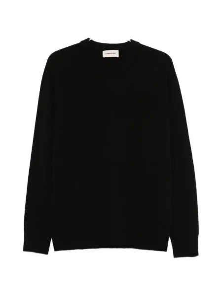Lung pulover Atomo Factory cu decolteu rotund negru