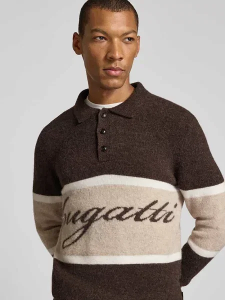 Sweter o kroju slim fit z dodatkiem wełny Bugatti