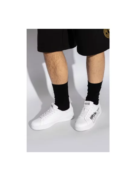 Sneakersy Versace Jeans Couture skórzane z logo białe