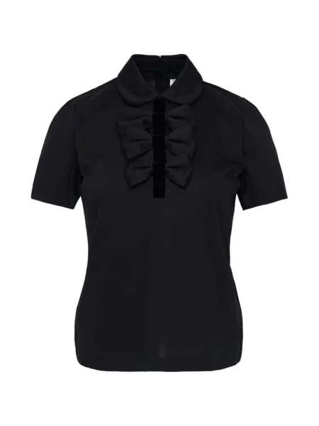 Koszulka polo Noir Kei Ninomiya z kokardką czarna