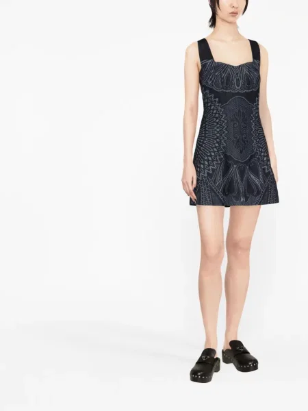 Raštuotas džinsinė suknelė Alberta Ferretti