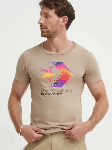 Converse t-shirt z nadrukiem beżowy