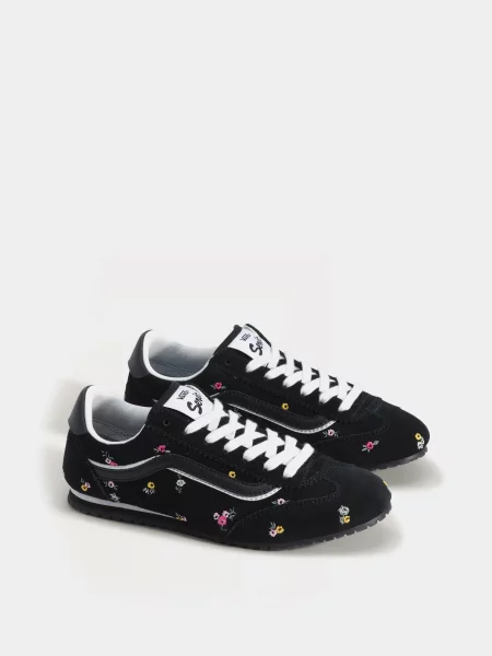 Кожаные кеды Vans черные