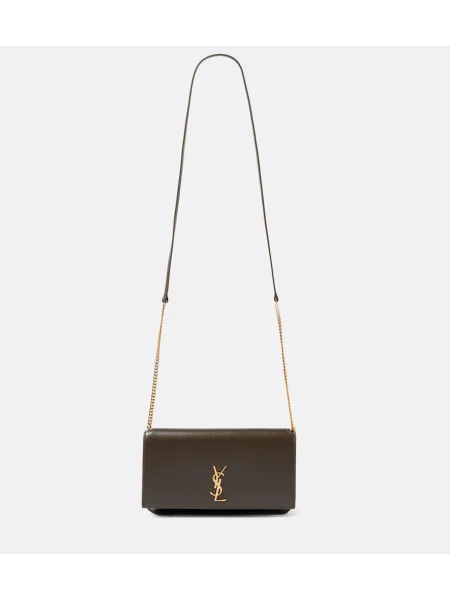 Geanta de piele Saint Laurent din piele gri