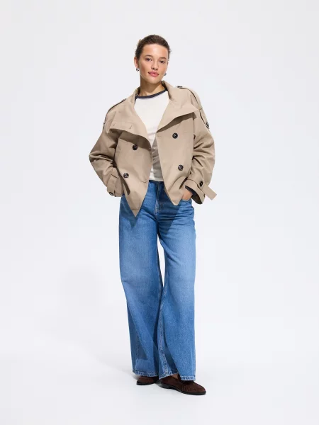 Reserved Лонгслів з додаванням кремовий 