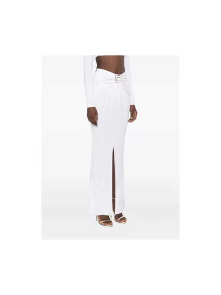 Spódnica maxi Elisabetta Franchi z logo biała