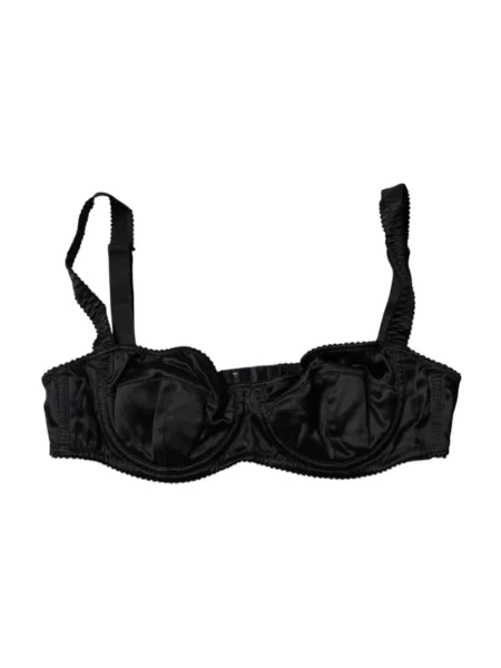 Satynowa biustonosz balkonetka Dolce And Gabbana czarna