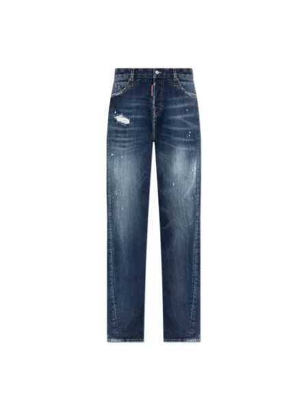 Szerokie jeansy Dsquared2 niebieskie