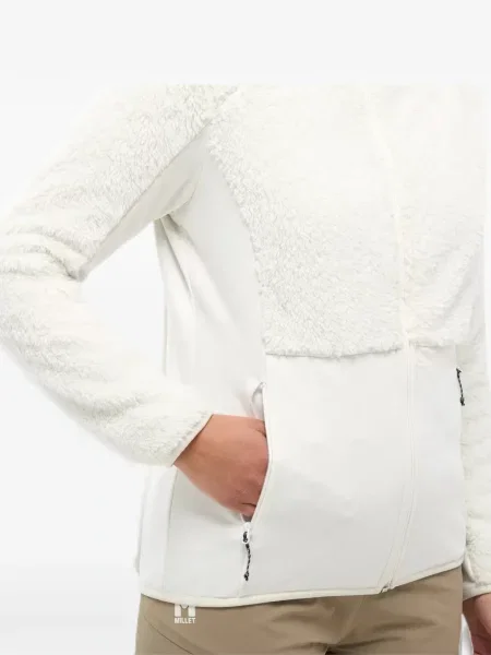 Geacă Pascal Millet din fleece cu glugă alb