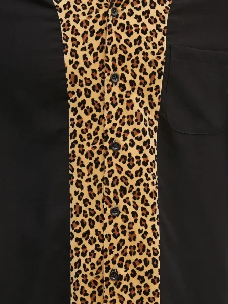 Риза Wacko Maria с принт с леопардов принт черно