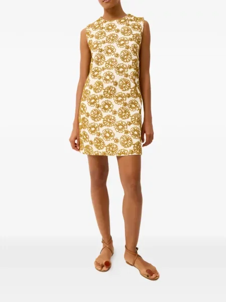 Rochie Marie Oliver cu model floral alb