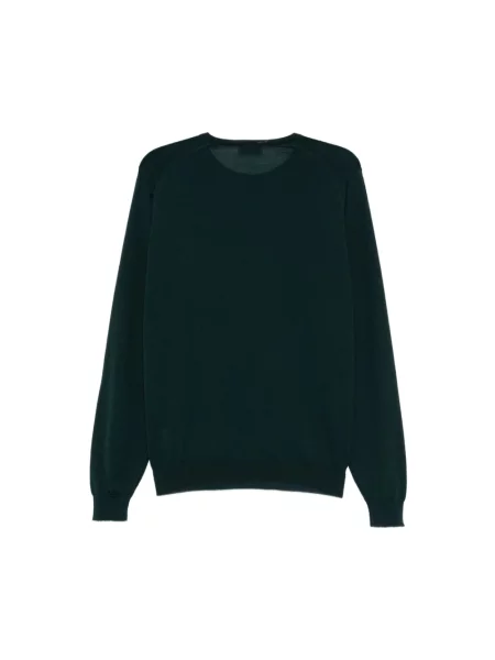 Sweter John Smedley z okrągłym dekoltem zielony