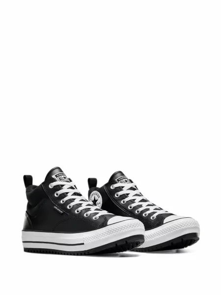 Sneakerși Converse Chuck Taylor All Star cu platformă din piele de căprioară streetstyle negru