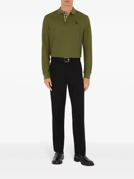 Ilgas polo marškinėliai Burberry žalia