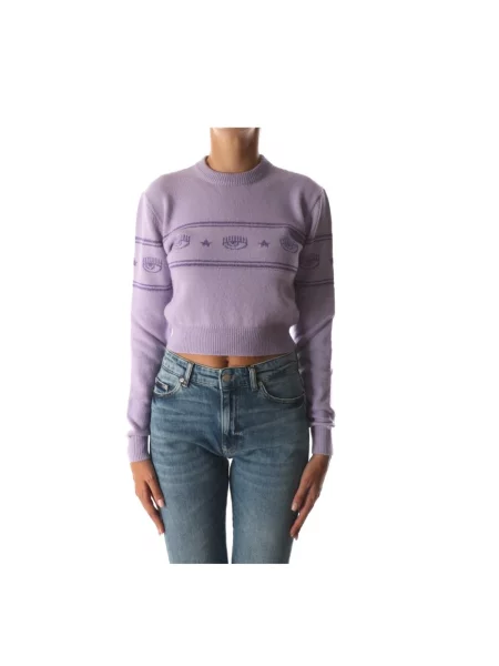 Sweter Chiara Ferragni Collection wełniany fioletowy