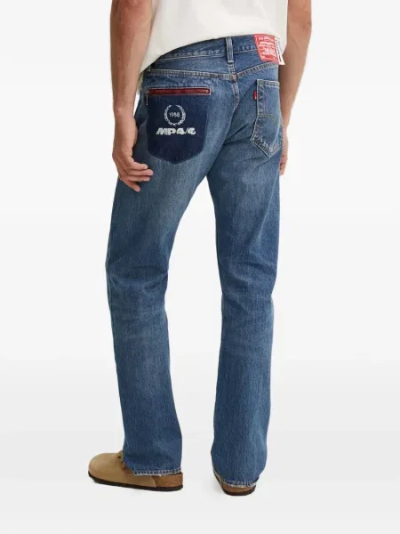 Blugi drepți Levi's® zdrențuiți negru