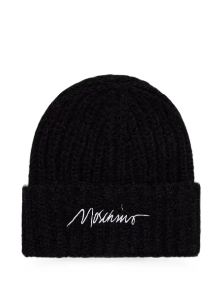 Căciulă Moschino cu broderie negru
