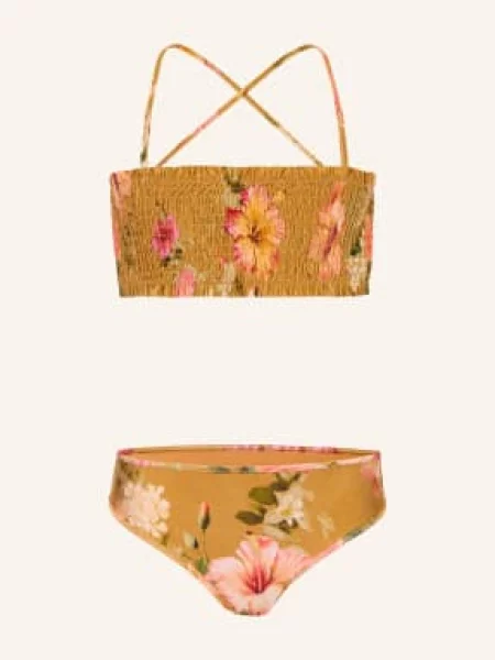 Zimmermann Bustierové Bikiny koňaková khaki růžová