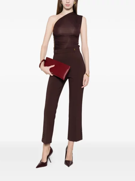 Pantaloni Elisabetta Franchi cu autograf maro