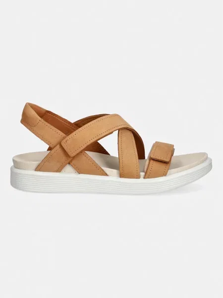 Sandali iz nubuka Ecco Soft Sandal W rjava
