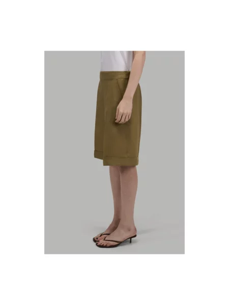 Lniane bermudy Xacus zielone