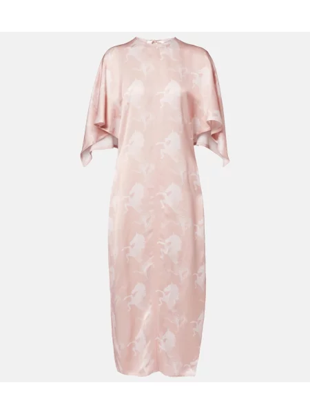 Rochie midi Stella Mccartney din satin cu imagine roz