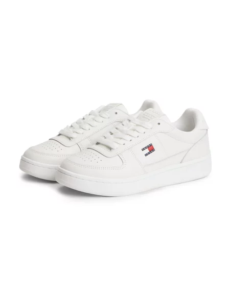 Sneakerși Tommy Jeans retro alb