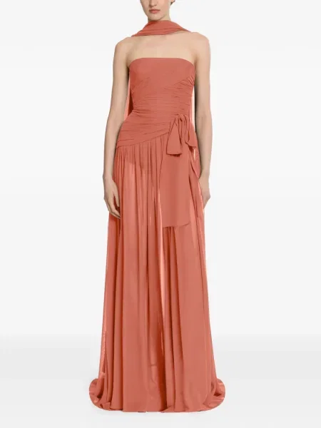 Rochie maxi Elie Saab de mătase de costum roz