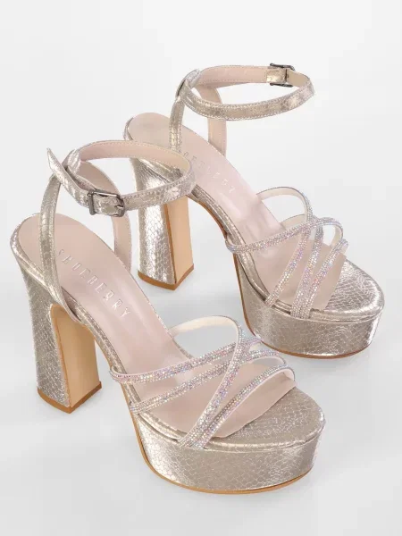 Sandale Shoeberry s platformom zlatna
