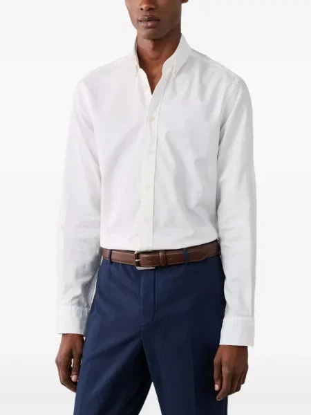 Cămașă Hackett London din țesătură twill alb