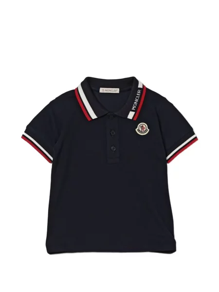 Koszulka polo dziecięca Moncler Enfant niebieska