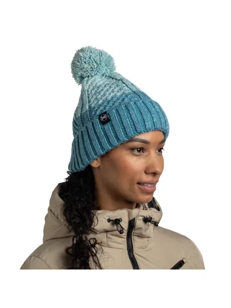 Czapka BUFF KNITTED & FLEECE BAND BEANIE AKNA TOURMALINE niebieska