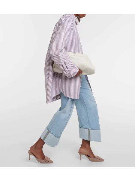Papuci tip mules Manolo Blahnik din piele de căprioară maro