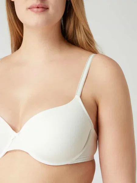 Biustonosz z fiszbinami na cienkich ramiączkach model ‘PERFECT BASICS’ Lascana biały
