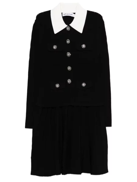 Костюм мини рокля Self-portrait черно