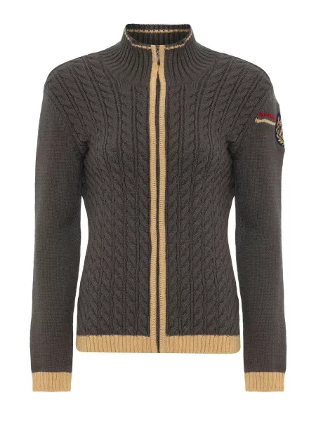 Jacey Quinn Kardigan senf / siva / tamno crvena crna